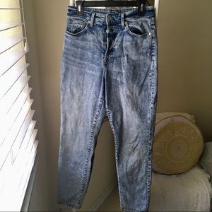 H&M High Rise Acid Wash Mom Jeans